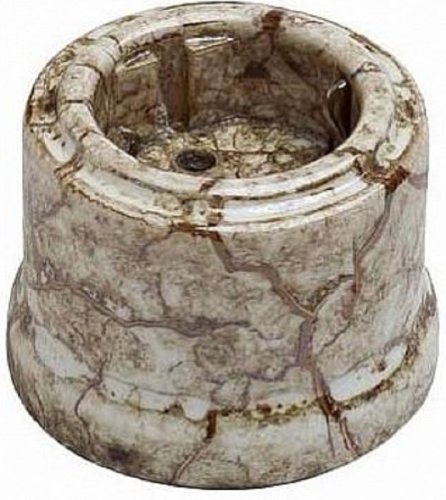 Розетка-ретро с заземлением керамика Bironi Лизетта 1-м. мрамор картинка